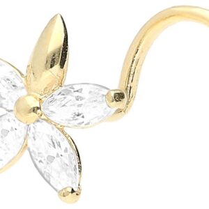 Geschenkidee: 18Karat Gold Nasenstecker Kristallblume