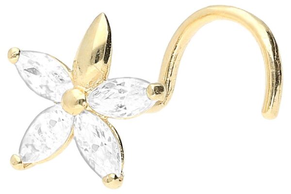 Geschenkidee: 18Karat Gold Nasenstecker Kristallblume