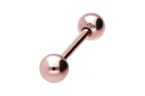 Geschenkidee: Barbell Hantel 18karat Gold Roségold  1.6mm x 16mm