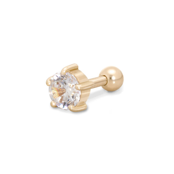 Exklusives 18Karat Gold Gelbgold Ohrpiercing Helix Tragus mit 4.5mm-Kristall