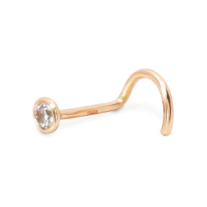 Exklusiver 18Karat Roségold Nasenstecker mit 1.6mm-Kristall  Stabstärke: 0.6mm