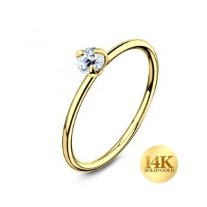 Nasenring aus 14karat Gold Gelbgold mit 2mm-Kristall