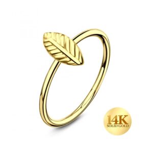 Nasenring aus 14karat Gold Gelbgold mit Blatt