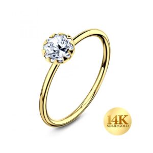 Nasenring aus 14karat Gold Gelbgold mit 2.2mm-Kristall