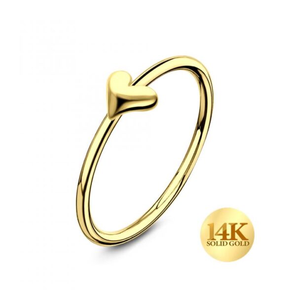 Nasenring aus 14karat Gold Gelbgold mit Herz