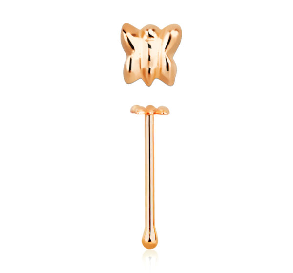 14karat Gold Roségold Nasenstecker Pin Schmetterling mit Geschenkbox