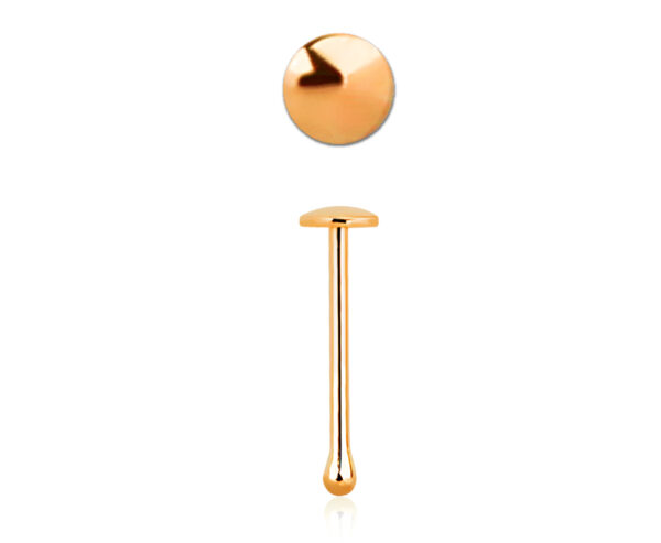 14karat Gold Roségold Nasenstecker Pin 2mm-Disc mit Geschenkbox