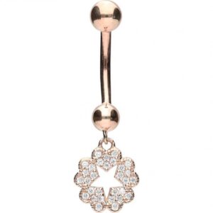 Bauchnabelpiercing 18karat Gold Roségold Herzen und Stern