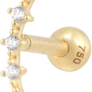 18Karat Gold Gelbgold Ohrpiercing Kristallbogen Helix Tragus