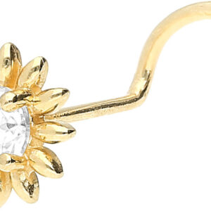 Geschenkidee: 18Karat Gold Nasenstecker Kristallblume