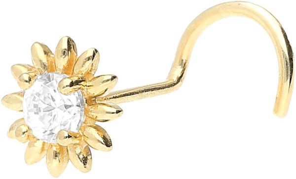 Geschenkidee: 18Karat Gold Nasenstecker Kristallblume