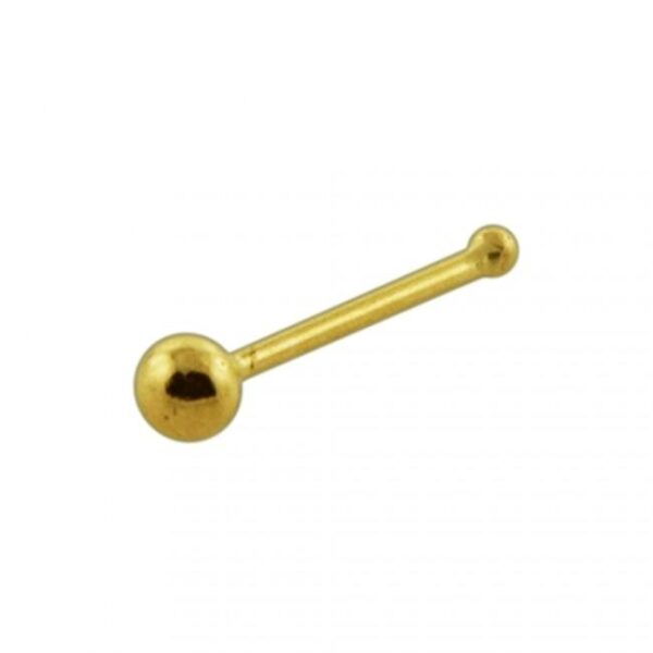 14karat Gold Nasenstecker Pin Nasenpiercing Gelbgold mit 2mm-Kugel