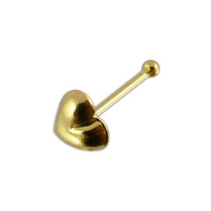 Nasenstecker Pin Herz 9k Gelbgold Nasenpiercing gerade