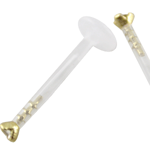 PMFK Piercing Labret Stecker 14karat Gold mit 2mm Kristall 1.2mm