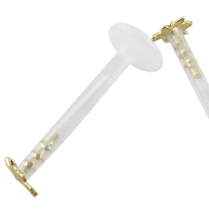 PMFK Piercing Labret Stecker 14karat Gold mit Hanfblatt Cannabis