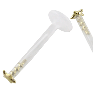 PMFK Piercing Labret Stecker 14karat Gold mit 3.5mm-Stern