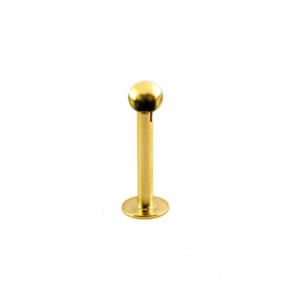 Piercing Labret Stecker 14karat Gold 3mm-Kugel Steckaufsatz mit Geschenkbox