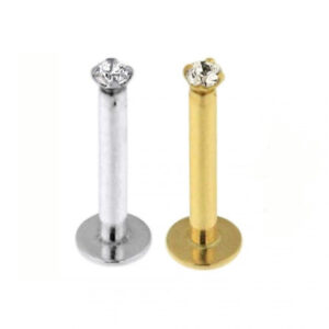 Piercing Labret Stecker 14karat Gold Gelbgold oder Weissgold 1.5mm-Aufsatz mit Geschenkbox