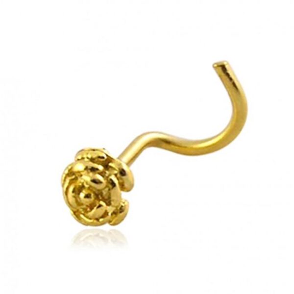 14karat Gold Nasenstecker Spirale Nasenpiercing Gelbgold Rose