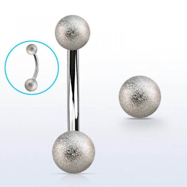 Banane Curved Barbell mit 5+6mm Diamantoptik-Kugeln