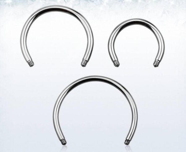 Circular Hufeisen Piercing Steg ohne Kugeln 1.2/1.6 mm Stahl