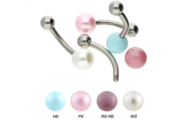 Piercing Titan Mini Bananabell mit synthetischer 6mm-Perle