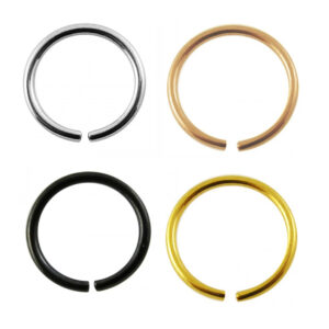 Piercingring Nasenring silber schwarz goldfarbig roségoldfarbig 0.6mm-1.2mm Stabstärke