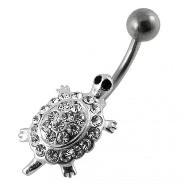 Bauchnabelpiercing Titan 925er Silber-Motiv Schildkröte