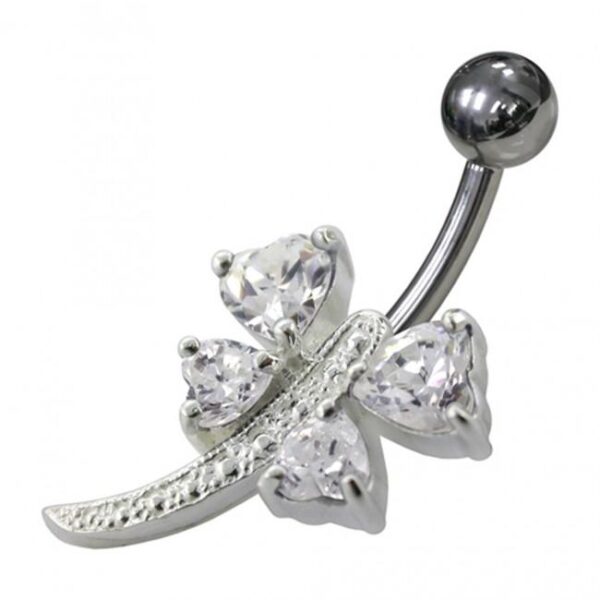 Bauchnabelpiercing Titan 925er Silber-Motiv Libelle