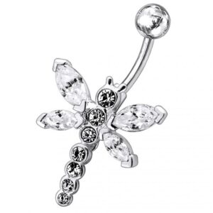 Bauchnabelpiercing Titan 925er Silber-Motiv Schmetterling