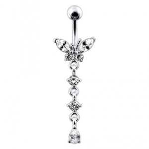 Bauchnabelpiercing Titan 925er Silber-Motiv Schmetterling