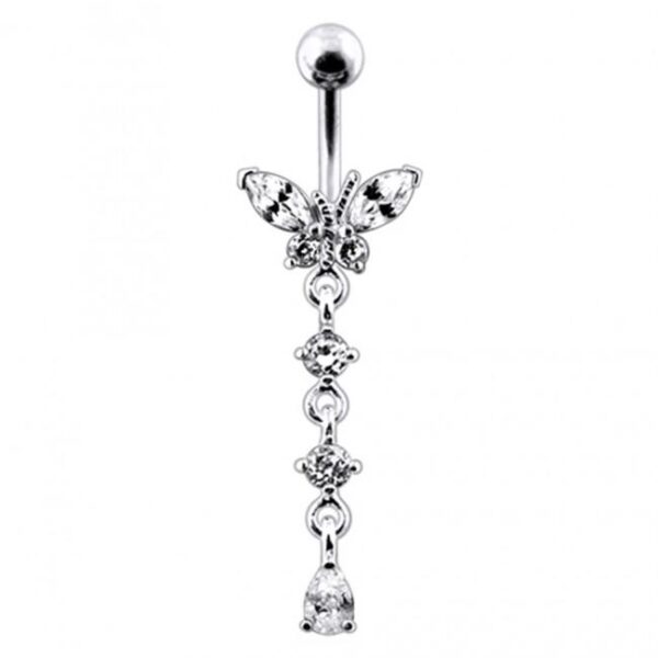 Bauchnabelpiercing Titan 925er Silber-Motiv Schmetterling