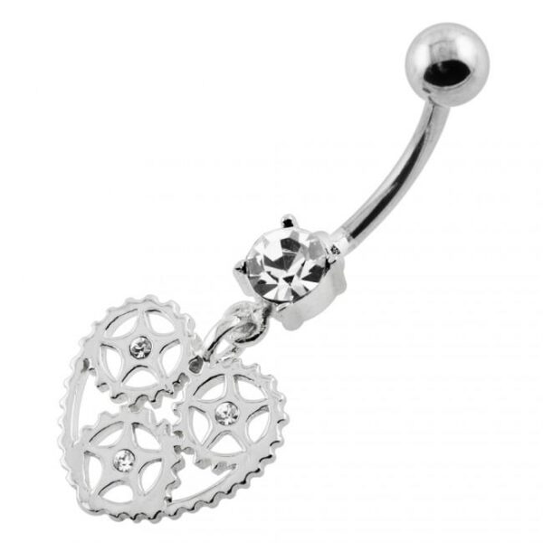 Bauchnabelpiercing Titan 925er Silber-Motiv Herz