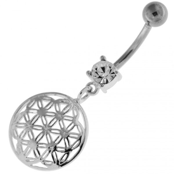 Bauchnabelpiercing Titan 925er Silber-Motiv Mandala