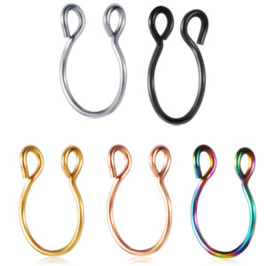 Fake Septum Nasenclip silberfarbig schwarz goldfarbig roségold regenbogen