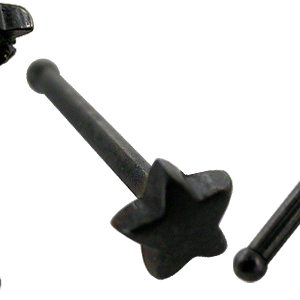 Nasenstecker Pin schwarz Stern Motiv 0