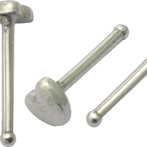 Nasenstecker Pin mit Herz Motiv 0.8 Stahl Nasenpiercing gerade