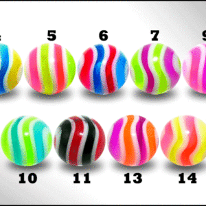 Piercing Acryl Kugel Candy Ball Verschluss 1.6mm Schraubkugel